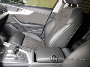 Перетяжка салона кожей и алькантарой Audi A4 b9 фото4