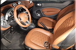перетяжка салона кожей smart w453